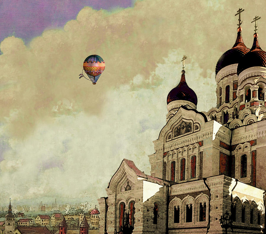 Alexander Nevsky Cathedral in Tallin, Estonia, my memory. Digital Art by Jeff Burgess