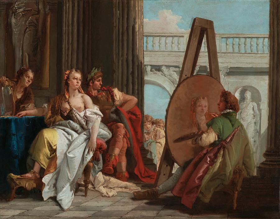 Vintage Painting - Alexander the Great and Campaspe in the Studio of Apelles by Mountain Dreams