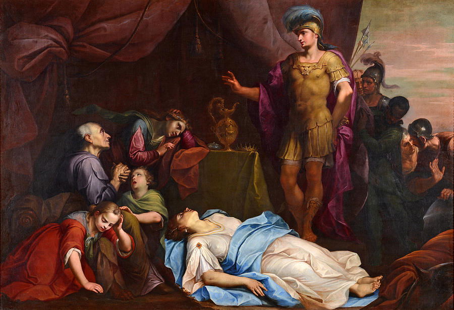 Alexander the Great and the deceased Wife of Darius Painting by Giambettino Cignaroli