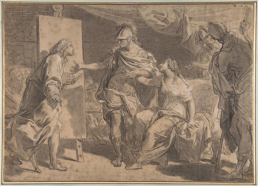 Alexander the Great Offering His Concubine Campaspe to the Painter Apelles Drawing by Gaetano Gandolfi
