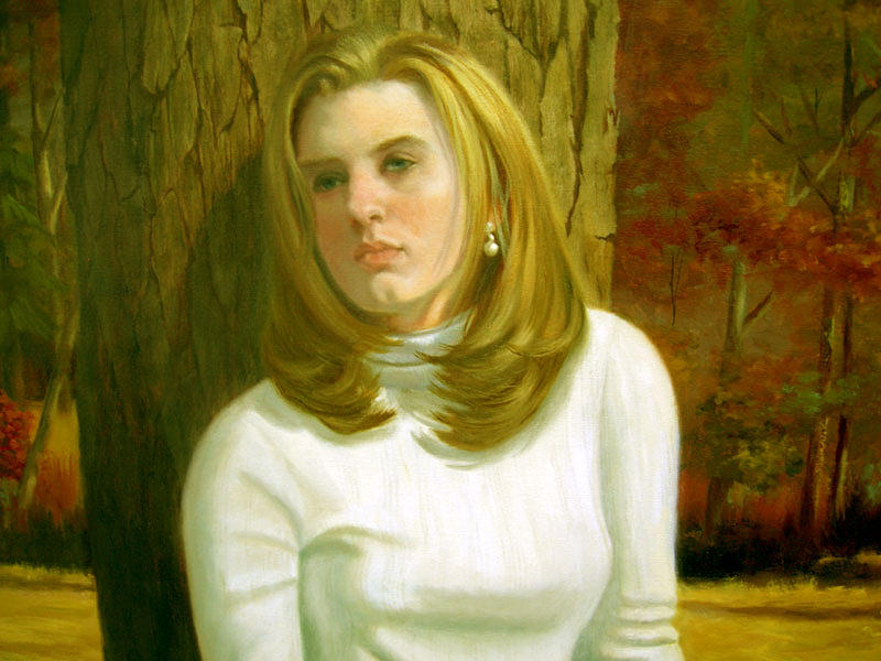 Portrait Painting - Alexandria Deatail by Pat Aube Gray Portrait Painting - Alexandria Deatail by Pat Aube Gray