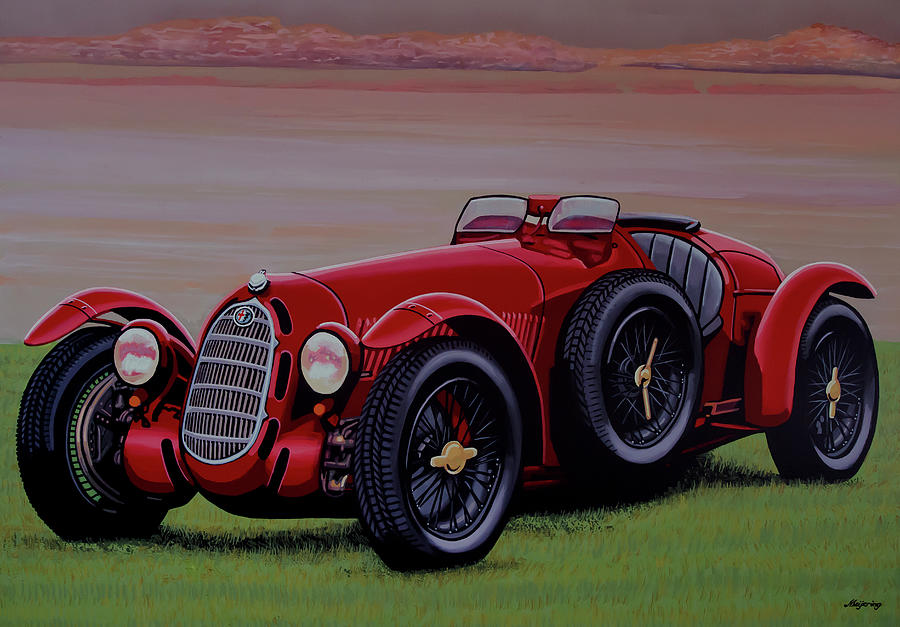 Alfa Romeo 8C 2900A Botticella Spider 1936 Painting Painting by Paul Meijering