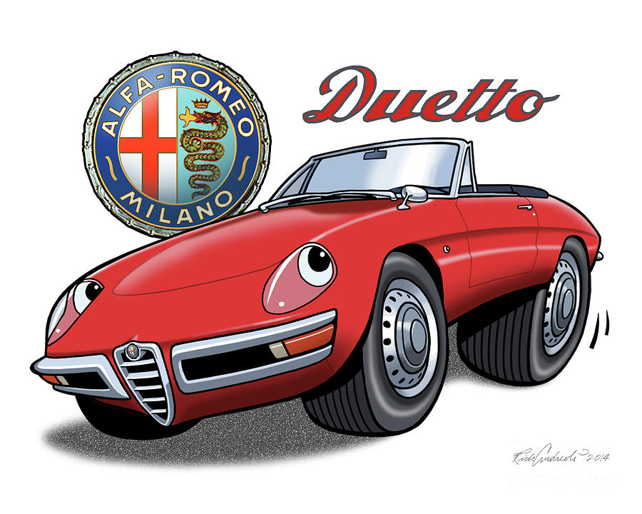 Alfa Romeo Duetto Cartoon by Rick Andreoli Alfa Romeo Duetto Cartoon by Rick Andreoli