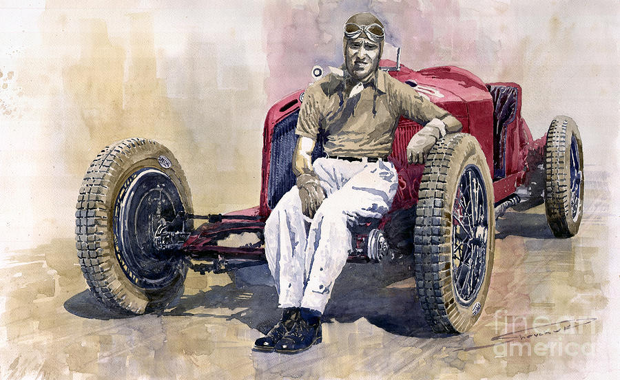 Transportation Painting - 1931 Alfa Romeo 8C Monza Tazio Nuvolari  by Yuriy Shevchuk