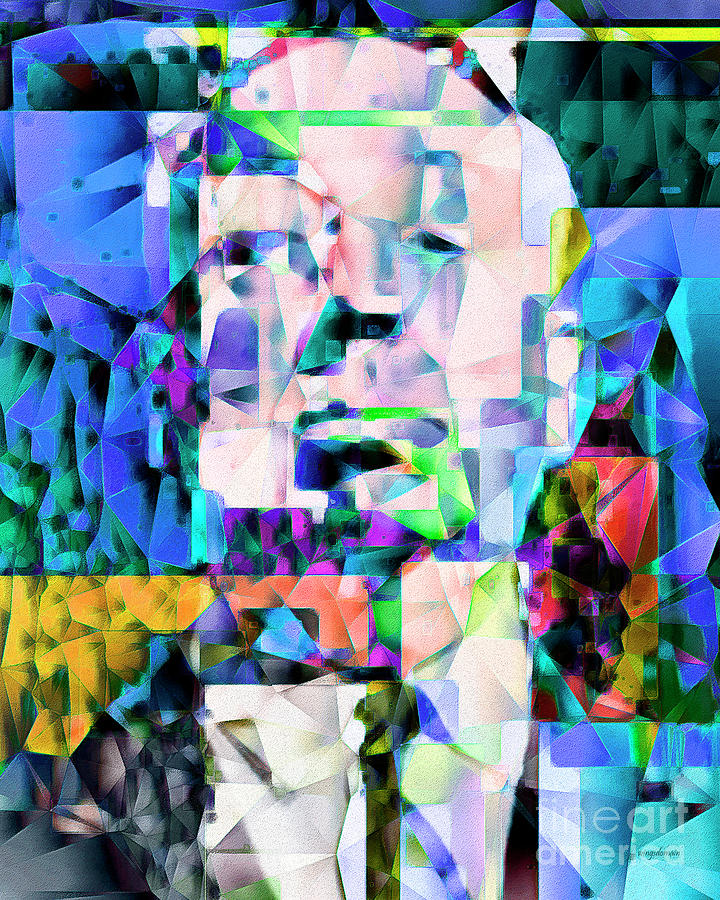 Psycho Movie Photograph - Alfred Hitchcock in Abstract Cubism 20170329ver by Wingsdomain Art and Photography