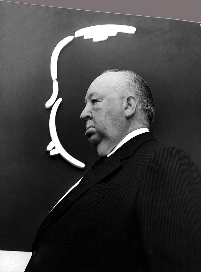 Alfred Hitchcock with silhouette circa 1965-2015 Photograph by David Lee Guss