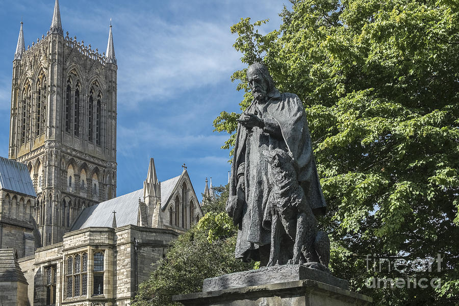 Alfred, Lord Tennyson Memorial Outside Lincoln Cathedral, Lincolnshire, England UK Photograph by Philip Preston