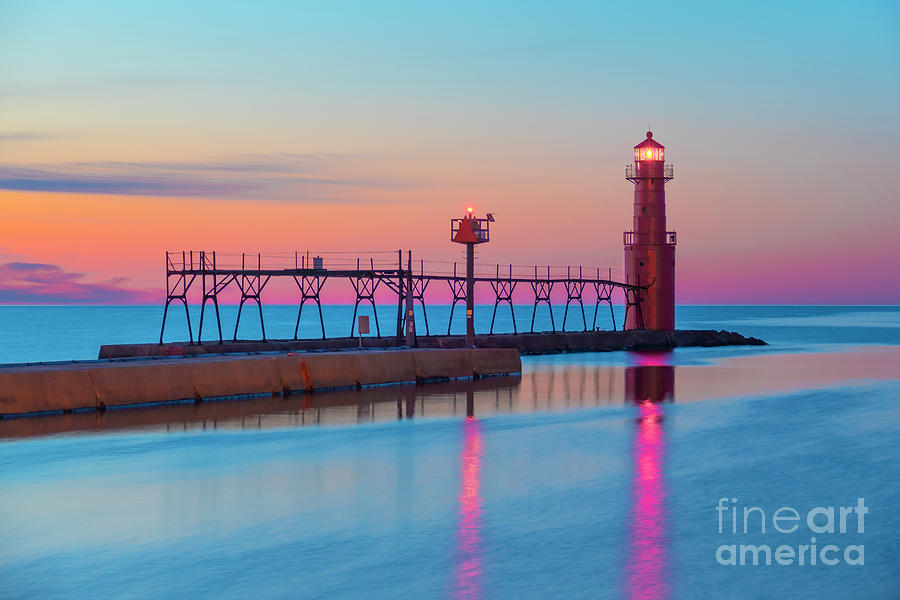 Algoma Lighthouse in Radiant Predawn Light Photograph by James Brey