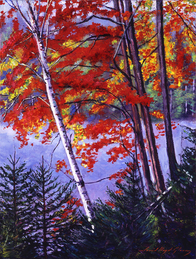 Algonquin Lake Fall Painting by David Lloyd Glover