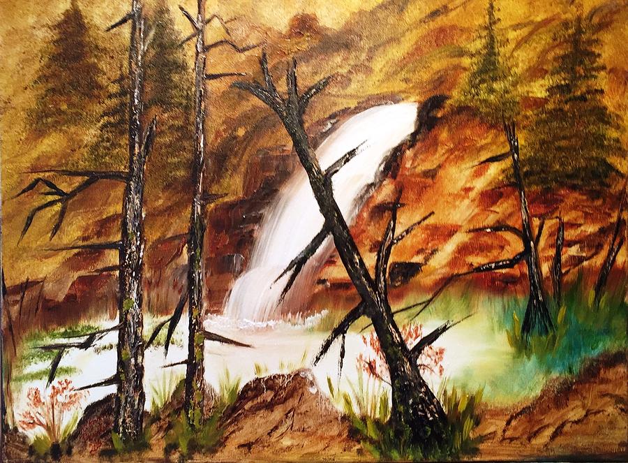 Algonquin Waterfall - II Painting by Donna Painter