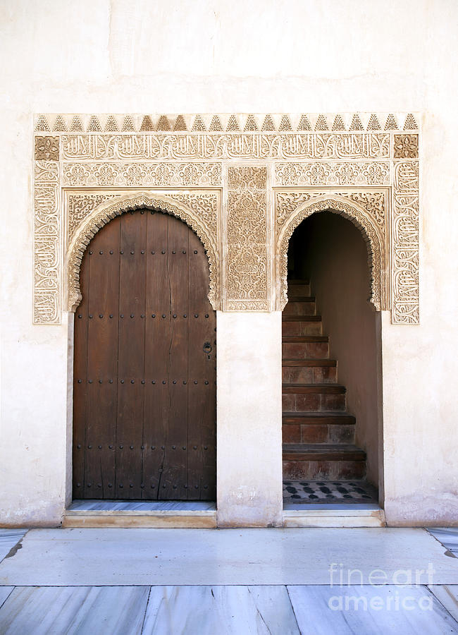 Alhambra Photograph - Alhambra door and stairs by Jane Rix