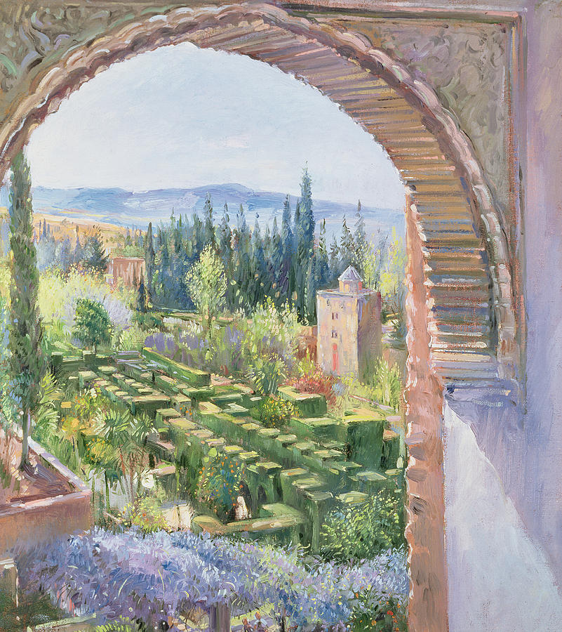Alhambra Gardens Painting by Timothy Easton