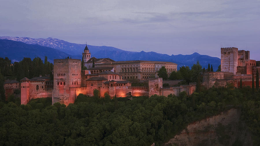 Alhambra Granada Dusk Photograph by Joan Carroll