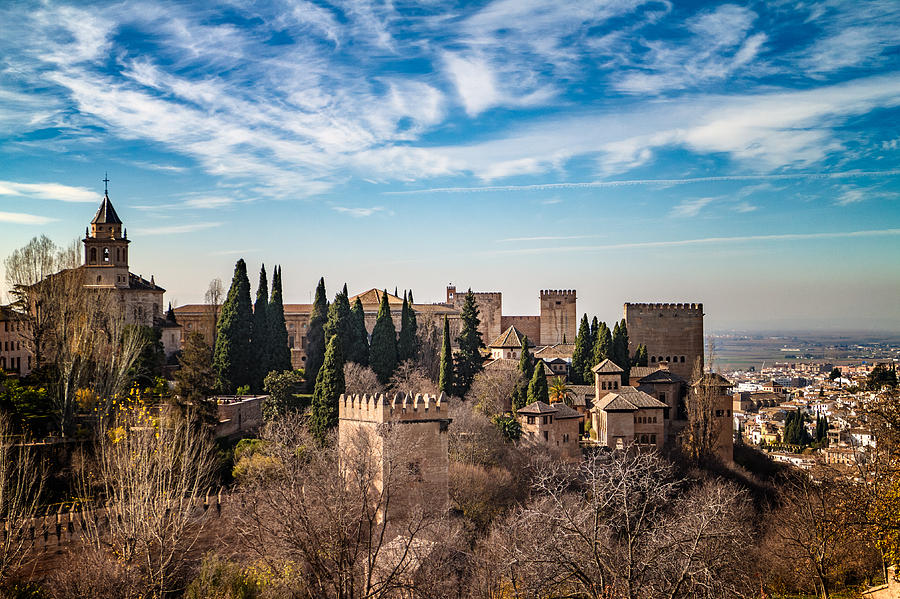 Alhambra over Granada Photograph by Adam Rainoff