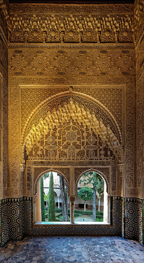 Alhambra Palace Garden Window Photograph by Adam Rainoff