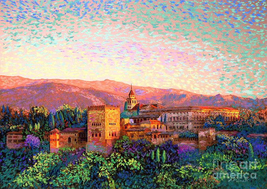 Spain Painting - Alhambra, Granada, Spain by Jane Small Spain Painting - Alhambra, Granada, Spain by Jane Small