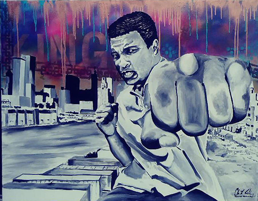 ALI in the City Painting by Femme Blaicasso