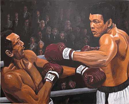 Ali vs Foster Painting by Kenneth Kelsoe - Fine Art America