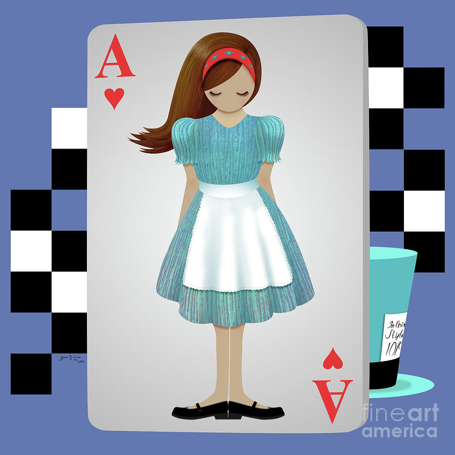 Alice In Wonderland Digital Art - Alice 3D Flying Cards by Audra Lemke Alice In Wonderland Digital Art - Alice 3D Flying Cards by Audra Lemke