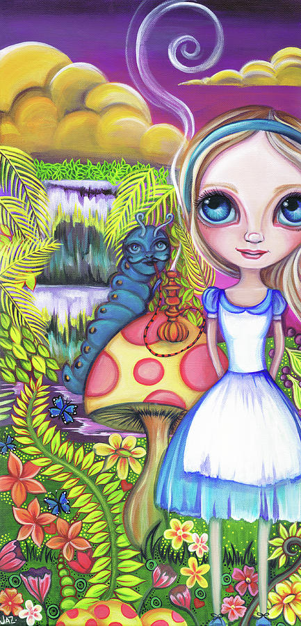 Surrealism Painting - Alice and Absolem by Jaz Higgins