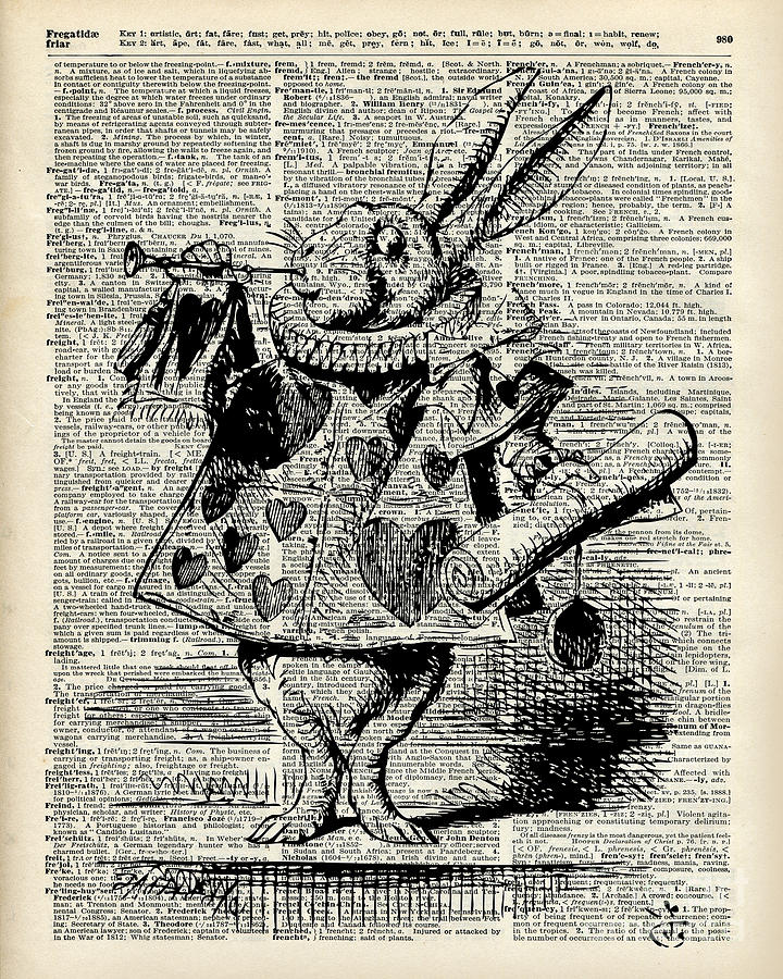 John Tenniel Drawing - Alice in the wonderland The Whitte rabbit by Anna W