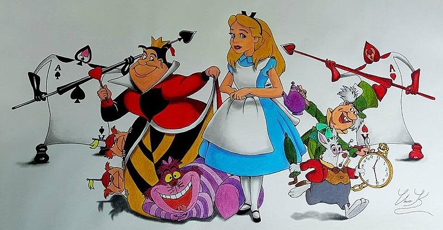 Coloured Pencils Drawing - Alice In Wonderland by Christopher Kyle