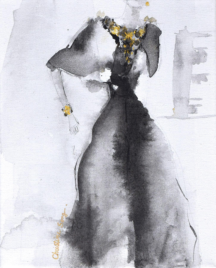 Fashion Illustration Painting - Alice No.1 by Christine Song Fashion Illustration Painting - Alice No.1 by Christine Song