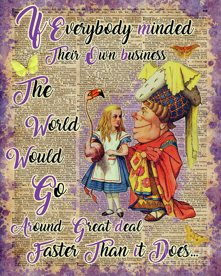 John Tenniel Mixed Media - Alice with The Duchess Vintage Dictionary Art by Anna W