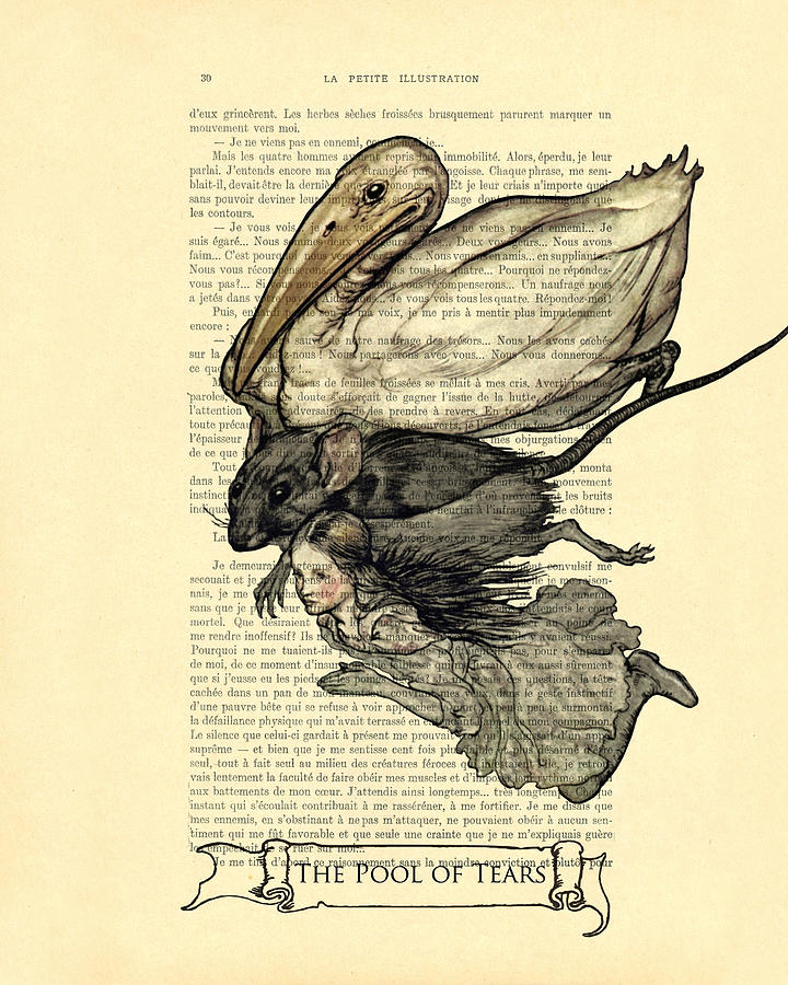 Pelican Digital Art - Alices Adventures In Wonderland The Pool Of Tears by Madame Memento