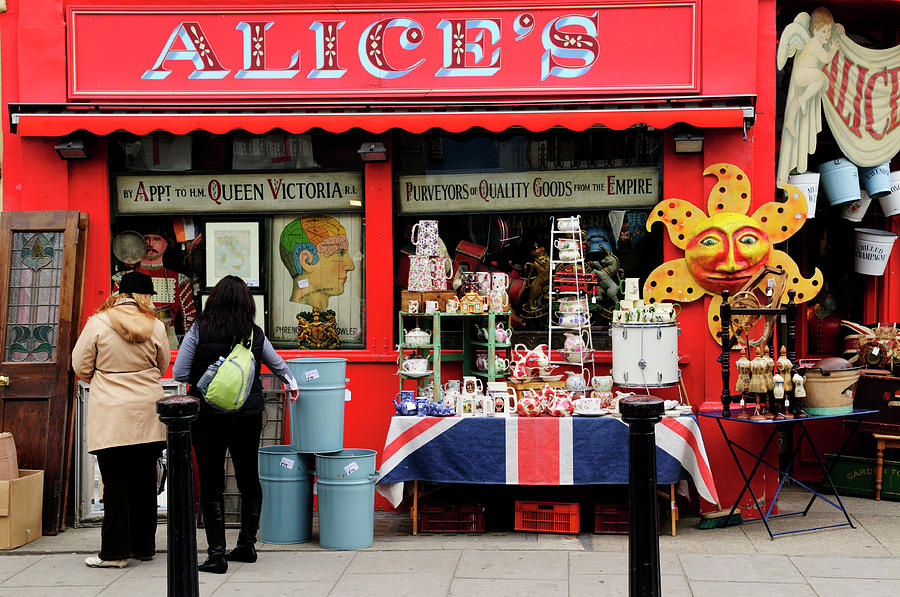 Alice's Photograph - Alices Antiques Shop on Portobello Road by Liz Pinchen