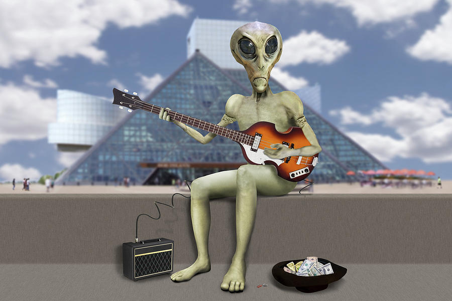 Alien Photograph - Alien Bass Guitarist  by Mike McGlothlen