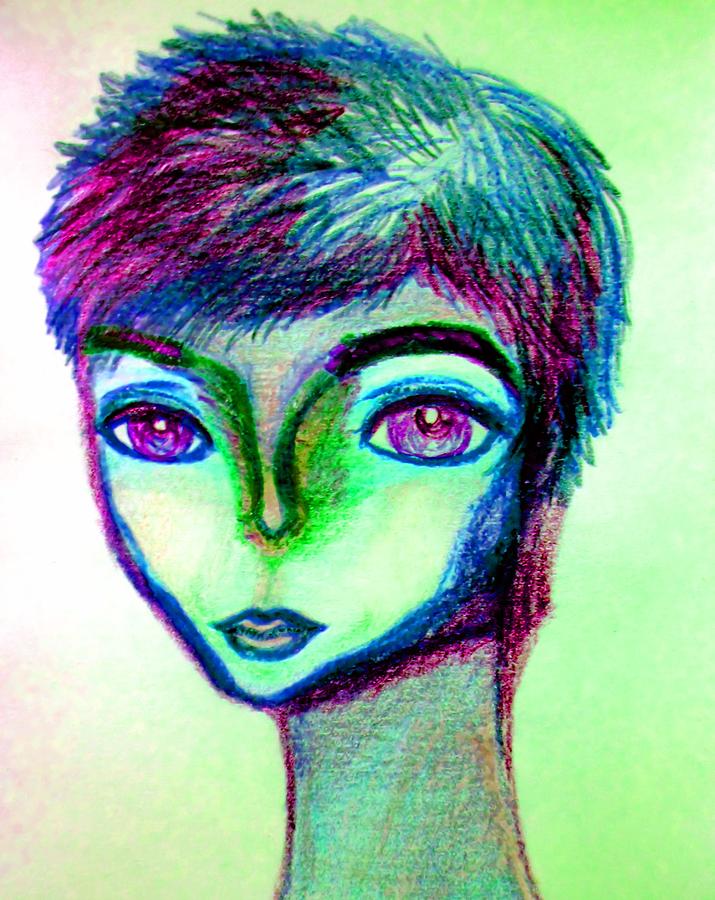 Alien boy in sprite colors Drawing by Summer McGaha - Fine Art America