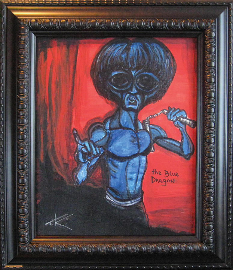 alien Bruce Lee Painting by Similar Alien