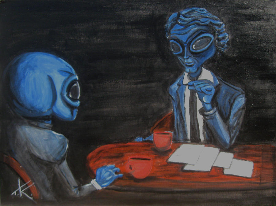 alien Charlie Rose Painting by Similar Alien
