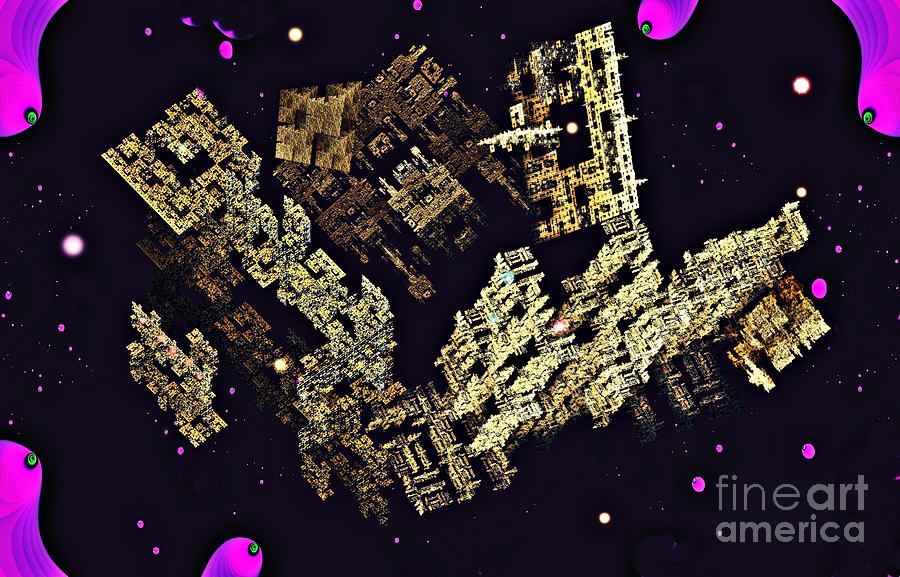 Space Digital Art - Alien City by Sarah Loft