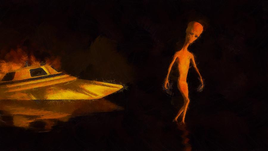 Fantasy Painting - Alien Crash by Esoterica Art Agency