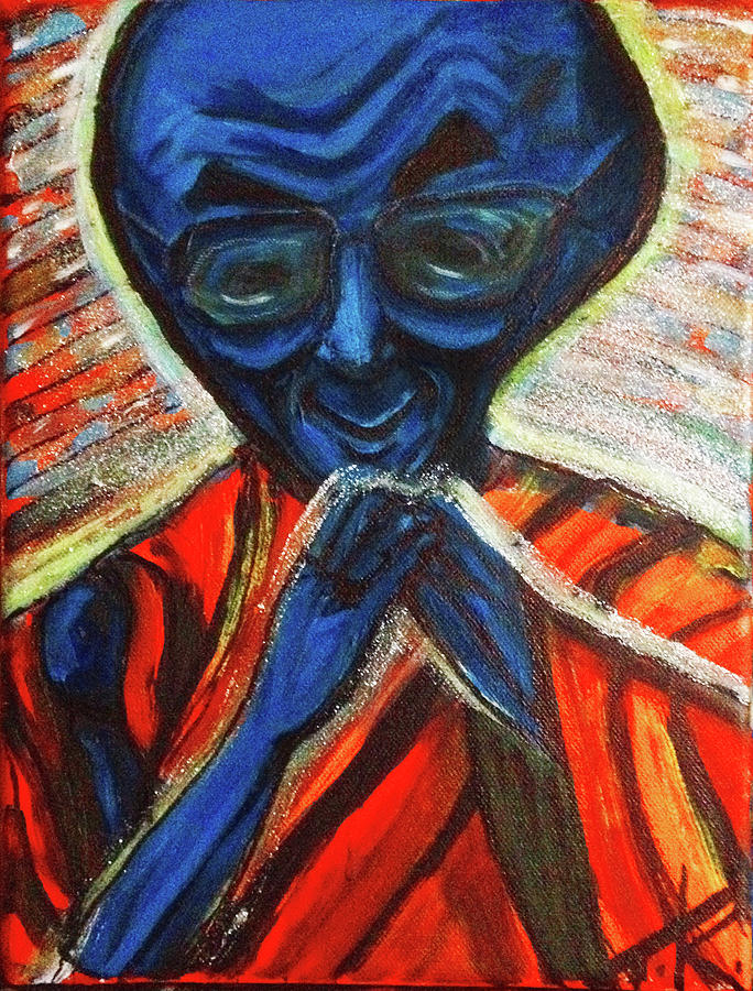 alien Dalai Lama Painting by Similar Alien