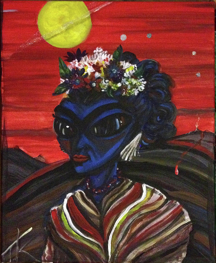 alien Frida Kalho Painting by Similar Alien
