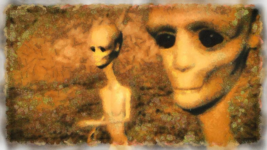 Fantasy Painting - Alien Friends by Esoterica Art Agency