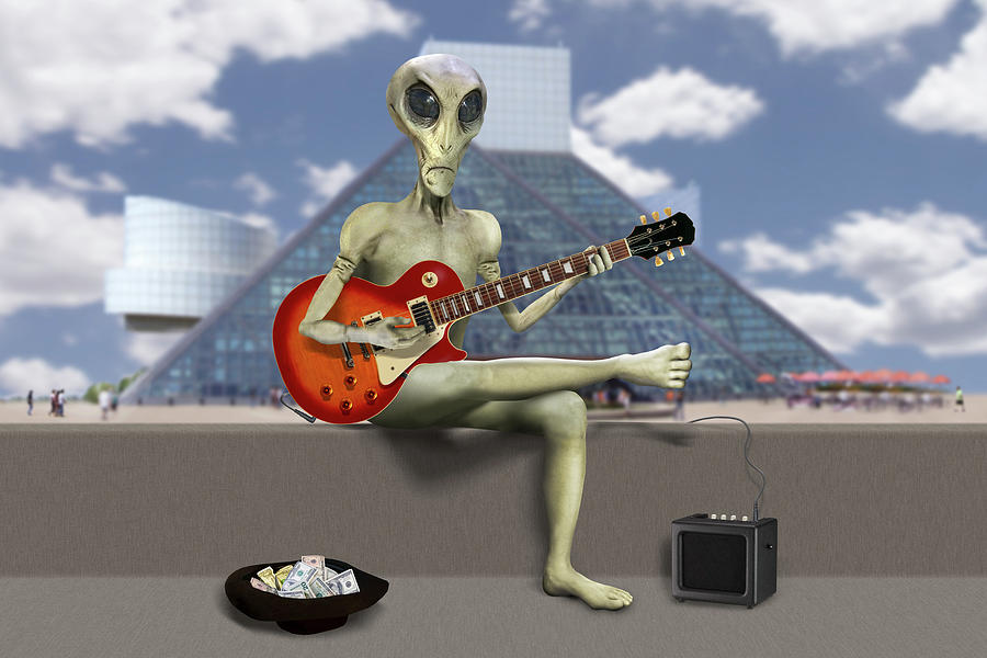 Alien Photograph - Alien Guitarist 3 by Mike McGlothlen