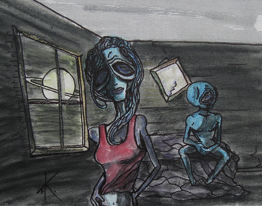 Alien Heartache Painting by Similar Alien
