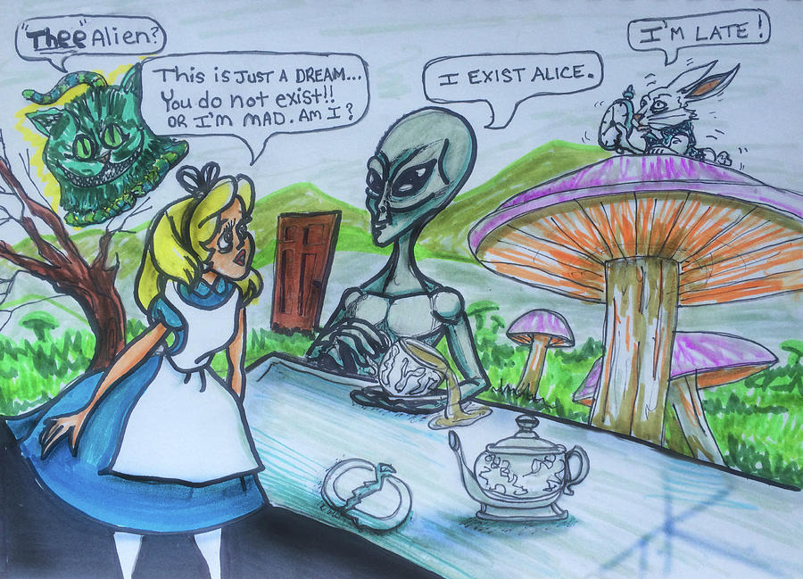 Alien in Wonderland Painting by Similar Alien