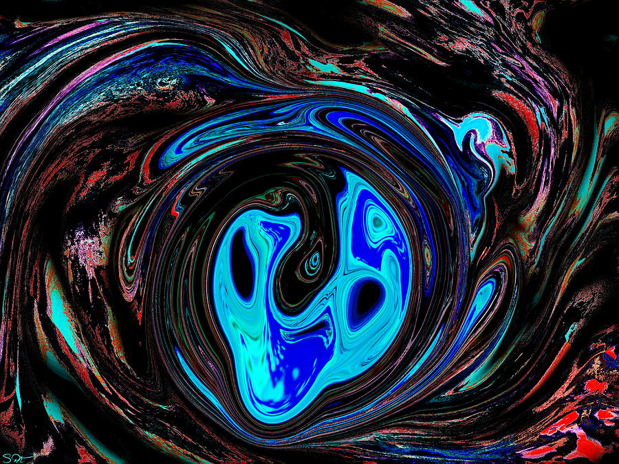 Alien Inside the Whirl Painting by Abstract Angel Artist Stephen K ...