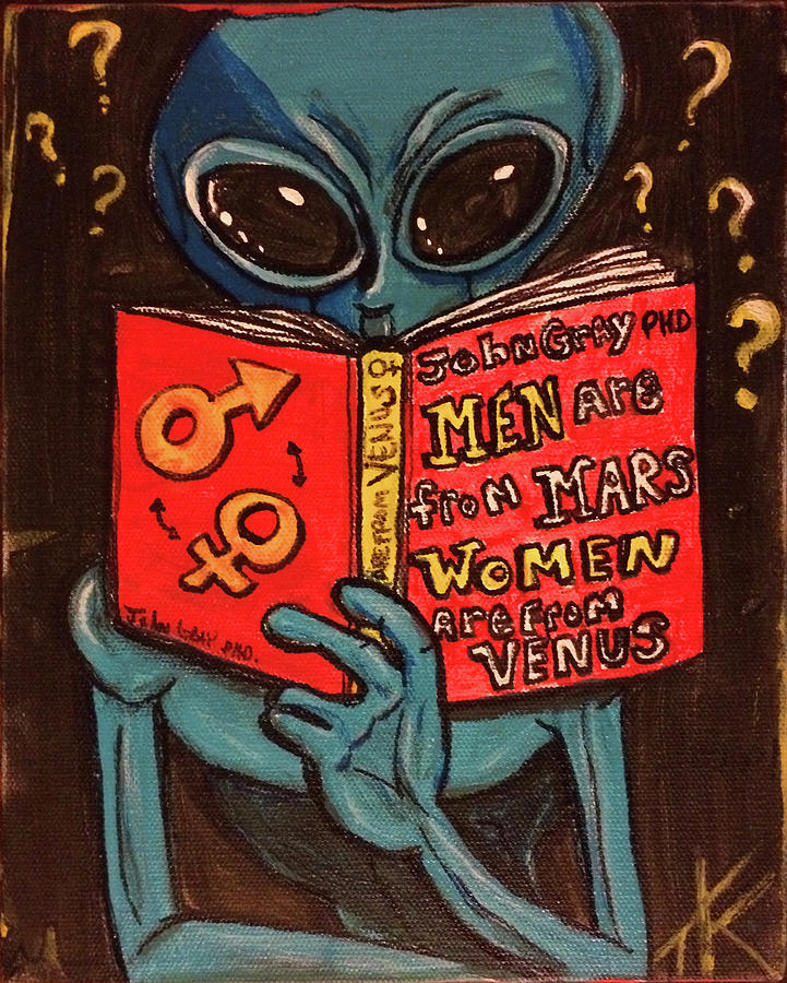 Alien Looking for Answers About Love Painting by Similar Alien