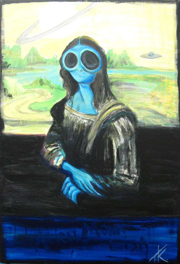 alien Mona Lisa Painting by Similar Alien