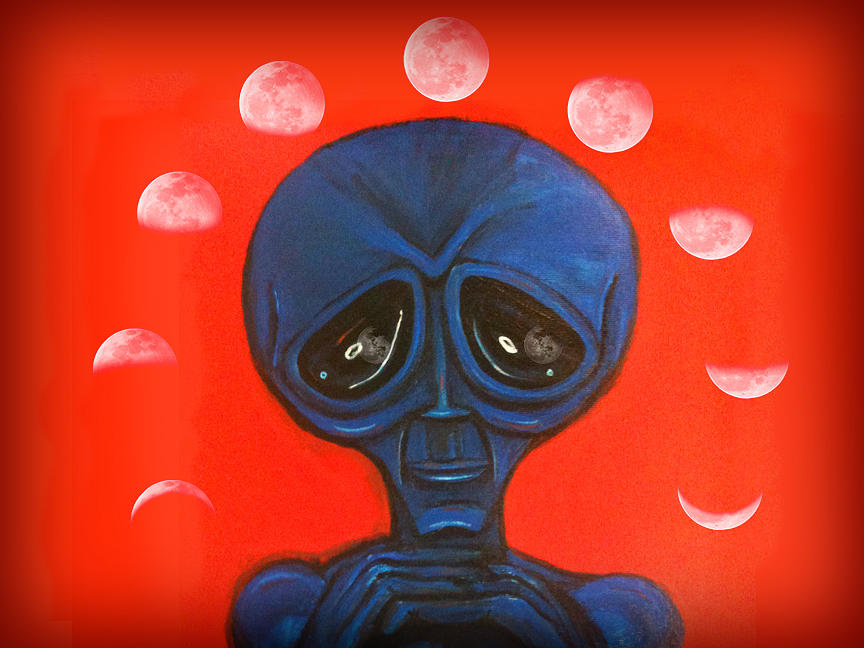 Alien Moonchild Painting by Similar Alien