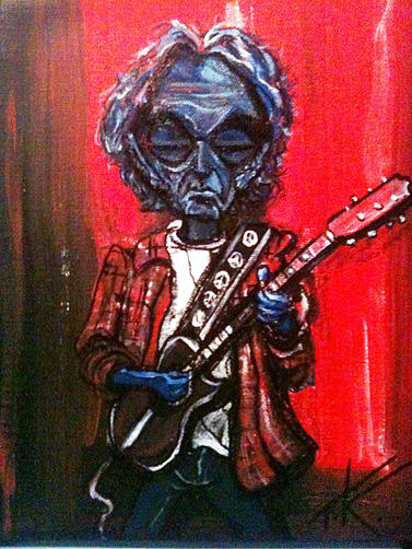 alien Neil Young Painting by Similar Alien