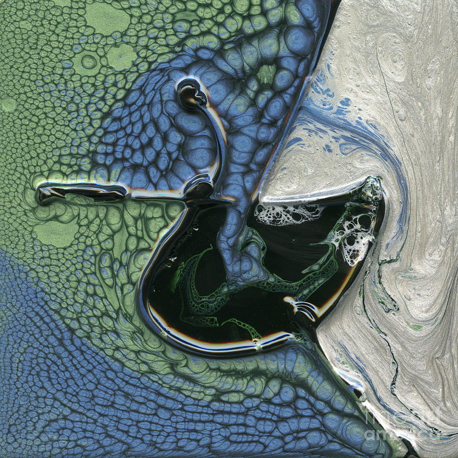 Blue Mixed Media - Alien Ocean Sigil by Terry McConnell Blue Mixed Media - Alien Ocean Sigil by Terry McConnell