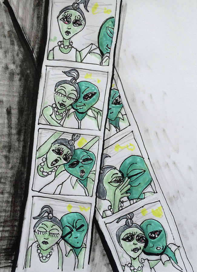 alien Photo Booth  Drawing by Similar Alien