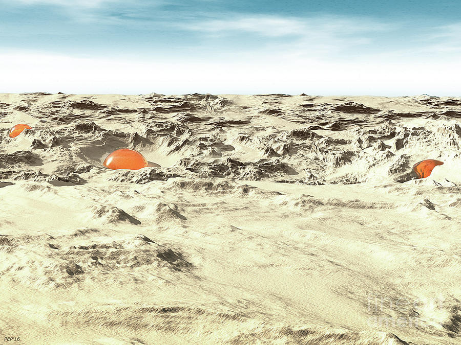 Alien Pods In Desert Digital Art by Phil Perkins